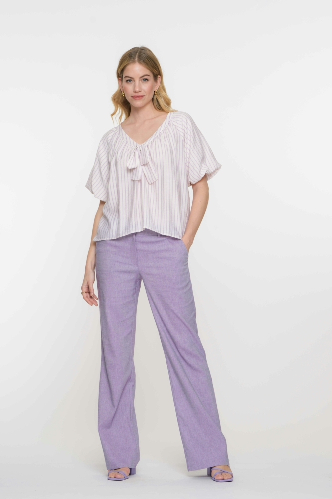 TOP STREPEN STRIKDETAIL 53062 14 Off-White/Lilac
